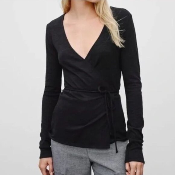 Aritzia Wilfred Free Katsia Longsleeve Wrap Sweater - Picture 2 of 9